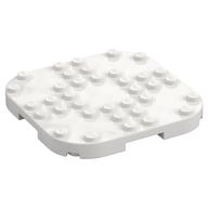Plate Round Corners 8 × 8 × 2/3 Circle with Reduced Knobs White