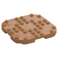 Plate Round Corners 8 × 8 × 2/3 Circle with Reduced Knobs Medium Nougat