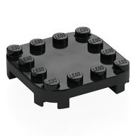 Plate Round Corners 4 × 4 × 2/3 Circle with Reduced Knobs Black