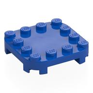 Plate Round Corners 4 × 4 × 2/3 Circle with Reduced Knobs Blau