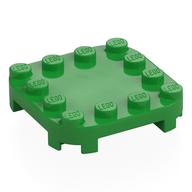 Plate Round Corners 4 × 4 × 2/3 Circle with Reduced Knobs