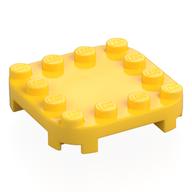 Plate Round Corners 4 × 4 × 2/3 Circle with Reduced Knobs Yellow