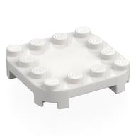 Plate Round Corners 4 × 4 × 2/3 Circle with Reduced Knobs White