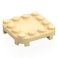 Plate Round Corners 4 × 4 × 2/3 Circle with Reduced Knobs Beige