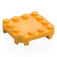 Plate Round Corners 4 × 4 × 2/3 Circle with Reduced Knobs Bright Light Orange