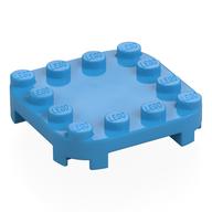 Plate Round Corners 4 × 4 × 2/3 Circle with Reduced Knobs Dark Azure