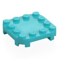 Plate Round Corners 4 × 4 × 2/3 Circle with Reduced Knobs Medium Azure