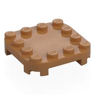 Plate Round Corners 4 × 4 × 2/3 Circle with Reduced Knobs Medium Nougat