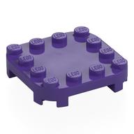 Plate Round Corners 4 × 4 × 2/3 Circle with Reduced Knobs Dunkellila