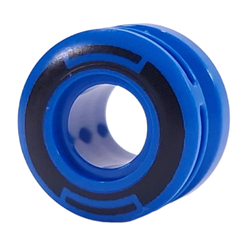 Wheel 11 × 8 with Center Groove, One Smooth Side with Black Circles print Blue