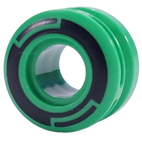 Wheel 11 × 8 with Center Groove, One Smooth Side with Black Circles print Bright Green