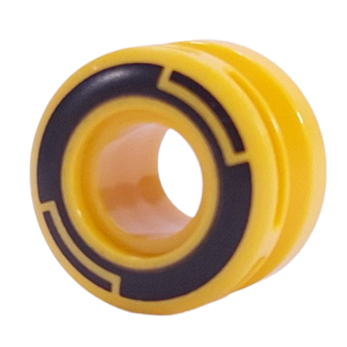 Wheel 11 × 8 with Center Groove, One Smooth Side with Black Circles print Yellow