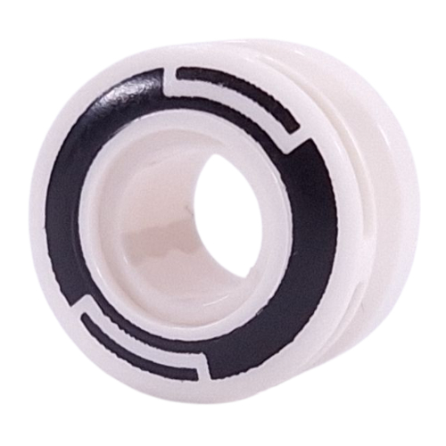 Wheel 11 × 8 with Center Groove, One Smooth Side with Black Circles print