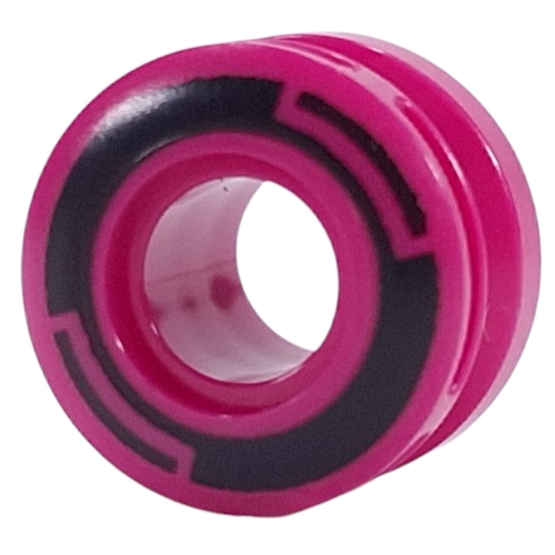 Wheel 11 × 8 with Center Groove, One Smooth Side with Black Circles print Magenta