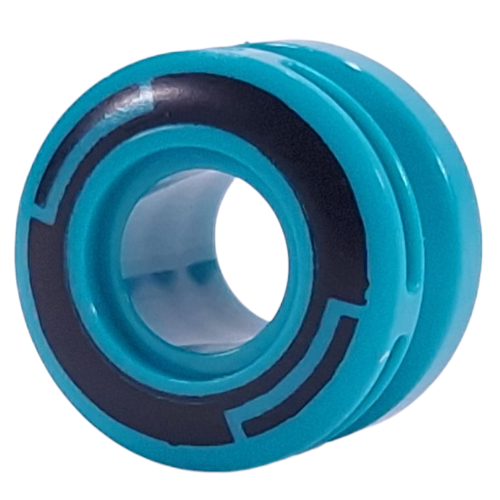 Wheel 11 × 8 with Center Groove, One Smooth Side with Black Circles print Dark Turquoise
