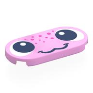 Tile Round 2 × 4 with Face, Dark Pink Spots print Leuchtrosa