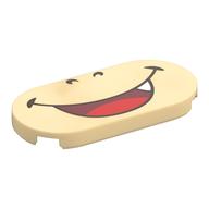 Tile Round 2 × 4 with Smiling Mouth with 1 Tooth (Bowser Jr) Print Tan