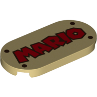 Tile Round 2 × 4 with 'MARIO' Print Beige