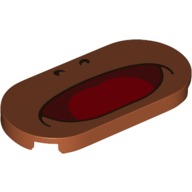 Tile Round 2 × 4 with Face, Big Open Mouth, Tongue print Dunkelorange