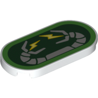 Tile Round 2 × 4 with Doc Ock Arms, Lightning print Weiß