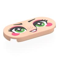 Tile Round 2 × 4 with Face, Bright Green Eyes, Coral Eyeshadow, Cheeks, Lips, Freckles print Hellnougat
