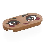Tile Round 2 × 4 with Face, Reddish Brown Eyes, Dark Red Eyeshadow, Cheeks, Lips print Medium Nougat
