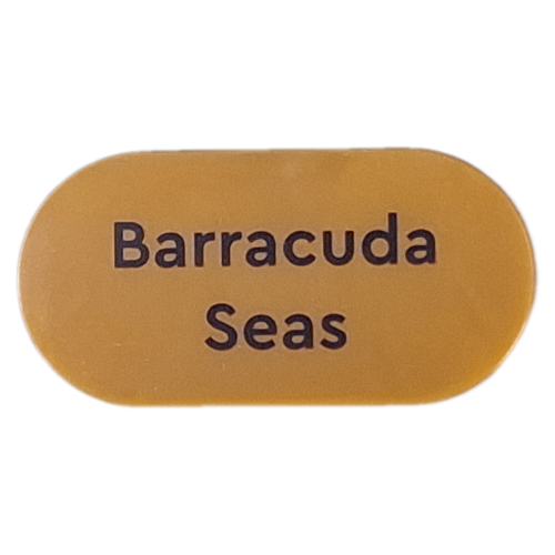 Tile Round 2 × 4 with 'Barracuda Seas' print Perlgold