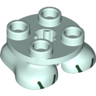 Feet, 2 × 2 × 2/3 with 4 Studs on Top and Dark Green Toes Print Hellaqua