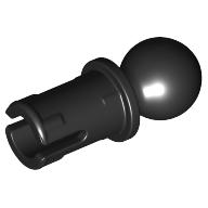 Technic Pin with Friction Ridges Lengthwise and Towball - Round Pin Hole Schwarz