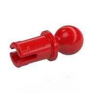 Technic Pin with Friction Ridges Lengthwise and Towball - Round Pin Hole Red