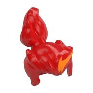 Hair Upright Ponytail with Orange Streak print Red