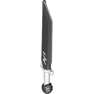 Weapon Sword with White Handle, Markings Schwarz