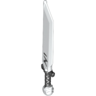 Weapon Sword with Black Handle, Markings in White