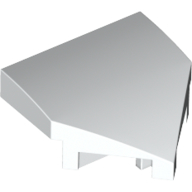 Brick Wedged, Curved 2 × 2 with Stud Notches White