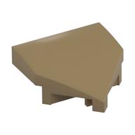 Brick Wedged, Curved 2 × 2 with Stud Notches Dunkelbeige