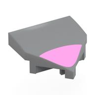 Brick Wedged, Curved 2 × 2 with Stud Notches with Bright Pink Band print Hellblaugrau