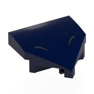 Brick Wedged, Curved 2 × 2 with Stud Notches with Silver Closed Eyes print Dark Blue