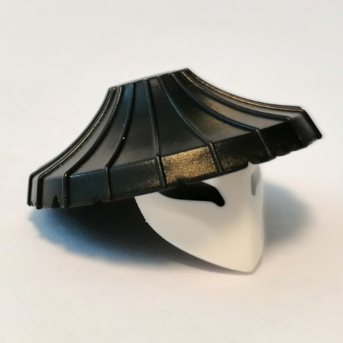 Hat with Mask, White Pattern Schwarz