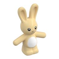 Animal, Rabbit / Bunny with Face and White Fur Print Beige