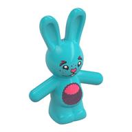 Animal, Rabbit / Bunny with Bright Pink/Coral Fu Chest, Coral Nose print Medium Azure
