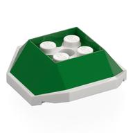 Brick Wedged, Sloped 4 × 4 with White Underside Pattern (Koopa Troopa Shell)