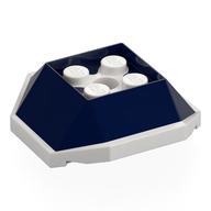 Brick Wedged, Sloped 4 × 4 with White Underside Pattern (Koopa Troopa Shell) Dunkelblau