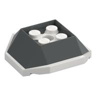Brick Wedged, Sloped 4 × 4 with White Underside Pattern (Koopa Troopa Shell) Dark Bluish Gray