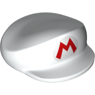 Nintendo Figure, Hat, Large, with Red Mario Logo Print White