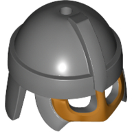 Helmet, Viking with Gold Trim Dark Bluish Gray