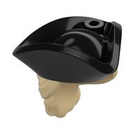 Hair and Hat, Pirate Hat Tricorne Black with Ponytail Tan
