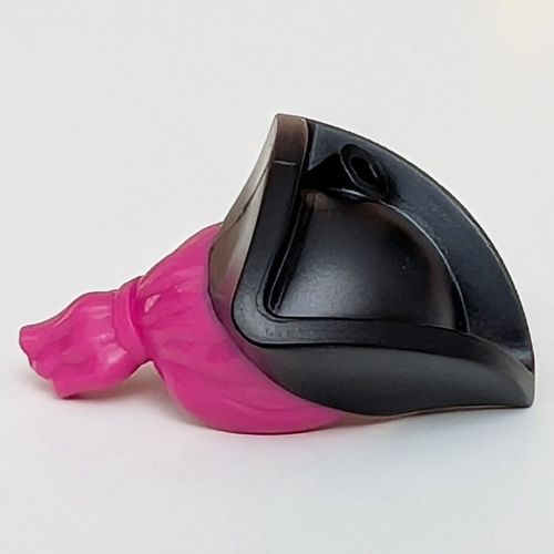 Hair and Hat, Pirate Hat Tricorne Black with Ponytail Magenta