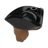 Hair and Hat, Pirate Hat Tricorne Black with Ponytail Medium Nougat