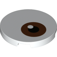 Tile Round 3 × 3 with Brown, White, Black Circles print (Eye) White
