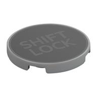 Tile Round 3 × 3 with 'SHIFT LOCK' on Black Background Print Hellblaugrau